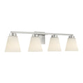 31-inch Strayhan Brushed Nickel 4-Light White Frosted Glass Bathroom Vanity Light