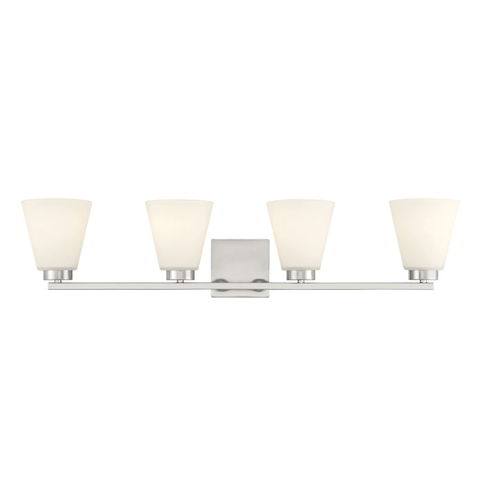 31-inch Strayhan Brushed Nickel 4-Light White Frosted Glass Bathroom Vanity Light