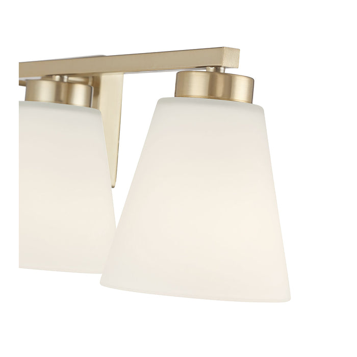 31-inch Strayhan Modern Gold 4-Light White Frosted Glass Bathroom Vanity Light