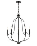 31'' Senoia Matte Black 5 Light Chandelier