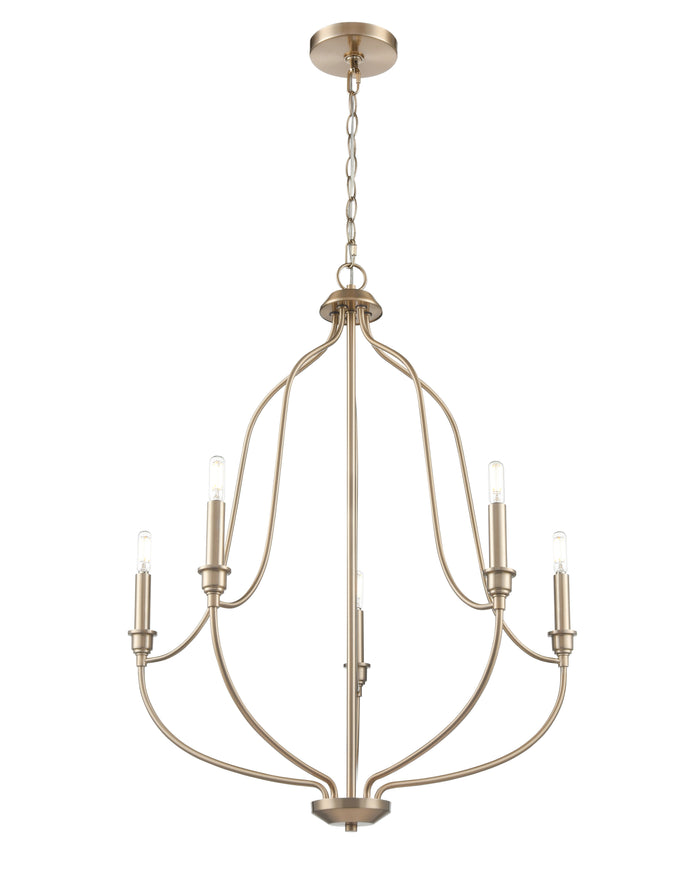 31'' Senoia Modern Gold 5 Light Chandelier