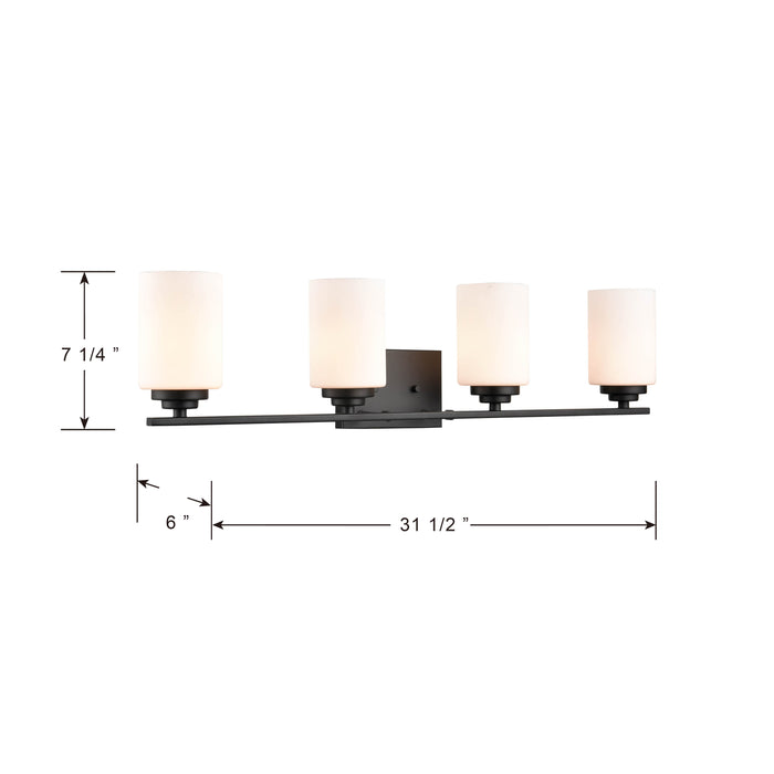 31.13'' Durham Matte Black 4 Light Bath Vanity