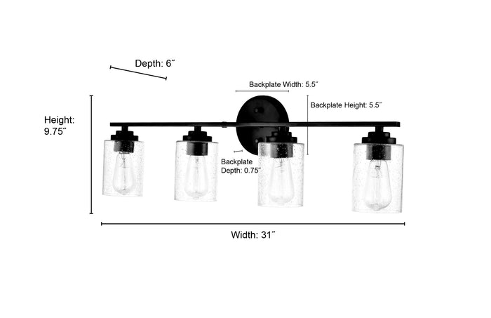 31.13'' Moven Satin Nickel 4 Light Bath Vanity