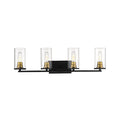 31.75'' Pasadena Matte Black/Heirloom Bronze 4 Light Bath Vanity