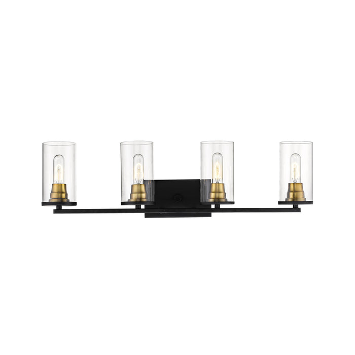 31.75'' Pasadena Matte Black/Heirloom Bronze 4 Light Bath Vanity
