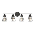 32''  Matte Black 4 Light Bath Vanity
