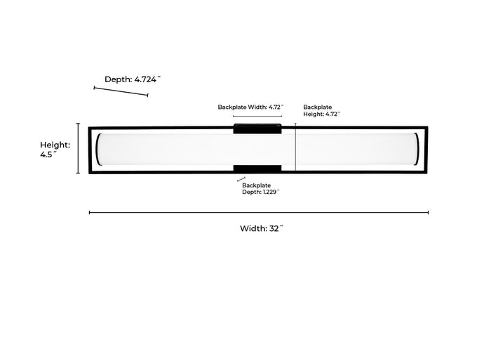 32'' Teylor Matte Black  Vanity Light