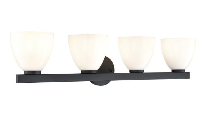 33'' Apria Matte Black 4 Light Bath Vanity