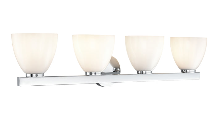 33'' Apria Polished Chrome 4 Light Bath Vanity