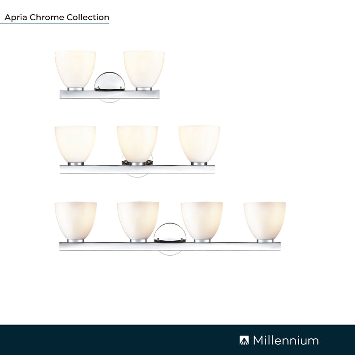 33'' Apria Polished Chrome 4 Light Bath Vanity