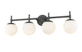 33''  Matte Black 4 Light Bath Vanity
