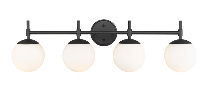 33''  Matte Black 4 Light Bath Vanity