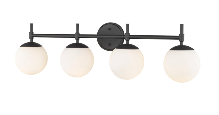 33''  Matte Black 4 Light Bath Vanity
