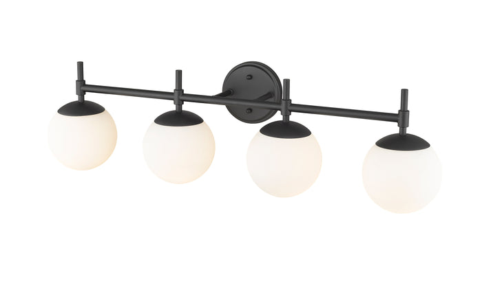 33''  Matte Black 4 Light Bath Vanity