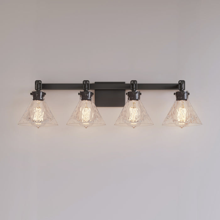 34.75'' Barlon Matte Black 4 Light Bath Vanity