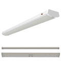 4-foot White 46W Dimmable LED Wraparound Utility Light, 3000K, 5300 Lumens, Battery Backup
