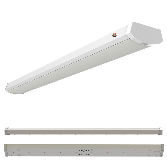 4-foot White 46W Dimmable LED Wraparound Utility Light, 5 CCT - 27/30/35/40/50K, 5300 Lumens, Battery Backup