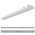 4-foot White 46W Dimmable LED Wraparound Utility Light, 5 CCT - 27/30/35/40/50K, 5300 Lumens, Battery Backup
