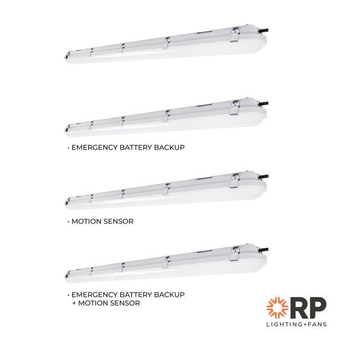 4-foot White Outdoor Linear Flush Mount with 3-CCT Selectable White and Motion Sensor