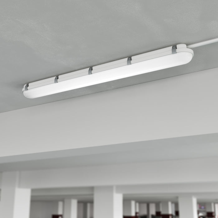4-foot White Outdoor Linear Flush Mount with 3-CCT Selectable White