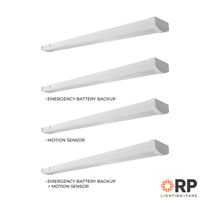 4-foot White Wrap Linear Light with 3-CCT Selectable White, Emergency Battery Backup and Photocell