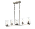 40-inch Verlana Brushed Nickel 5-Light Clear Glass Linear Chandelier