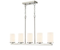 40-inch Verlana Brushed Nickel 5-Light Etched White Glass Linear Chandelier