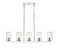 40-inch Verlana Chrome 5-Light Clear Glass Linear Chandelier