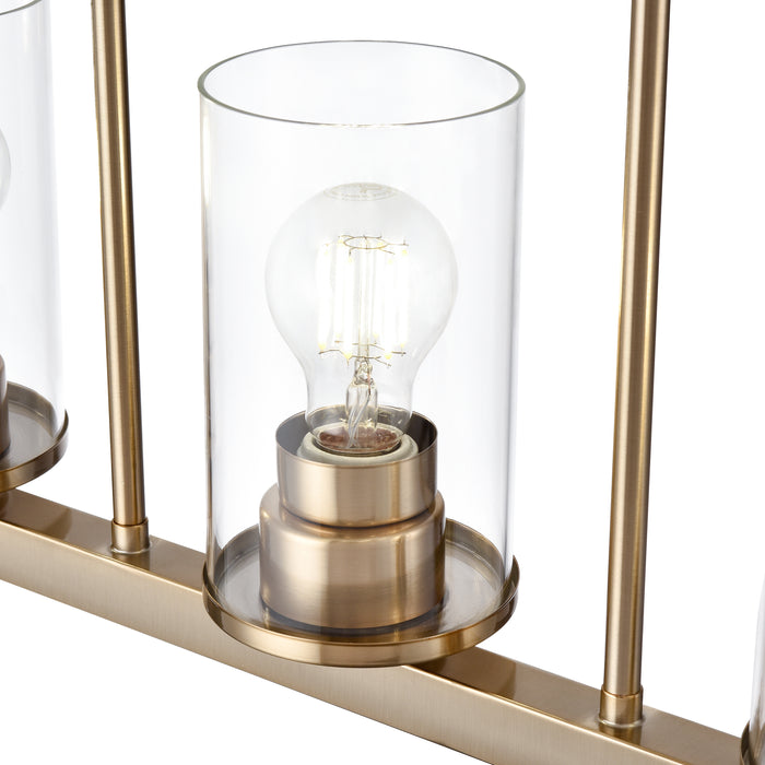 40-inch Verlana Modern Gold 5-Light Clear Glass Linear Chandelier