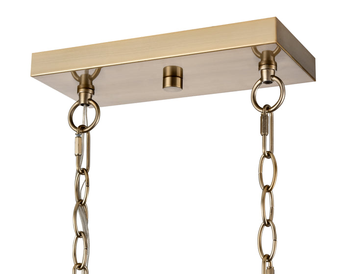 40-inch Verlana Modern Gold 5-Light Clear Glass Linear Chandelier