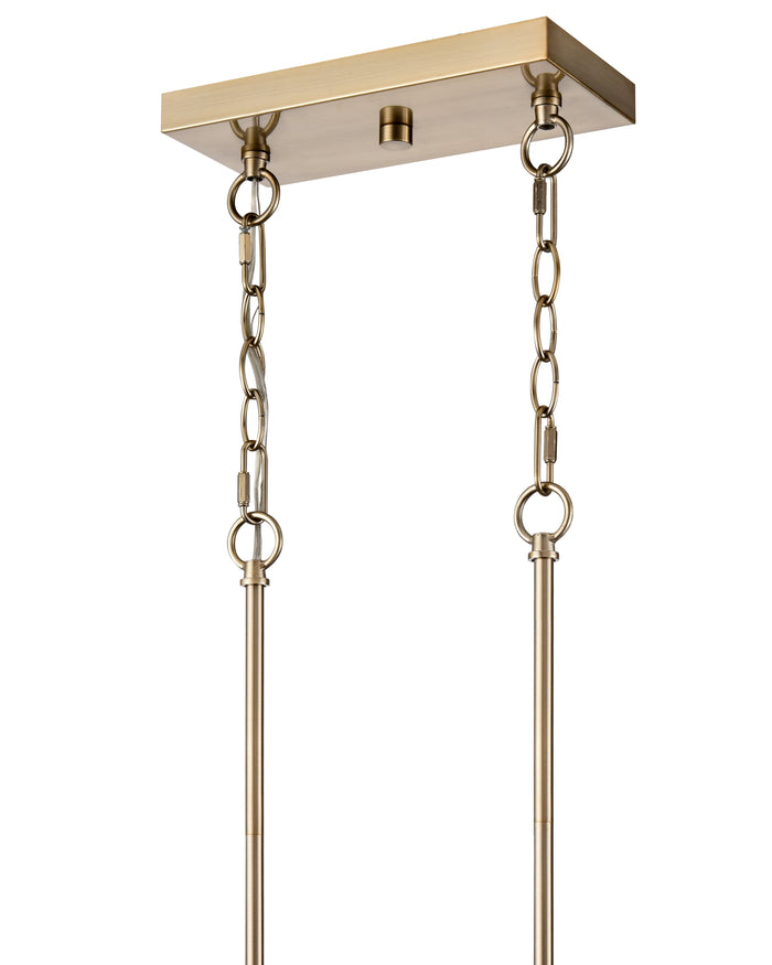 40-inch Verlana Modern Gold 5-Light Clear Glass Linear Chandelier