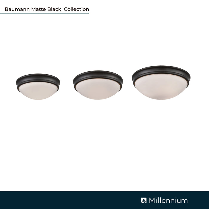 4.25'' Baumann Matte Black 2 Light Flush Mount
