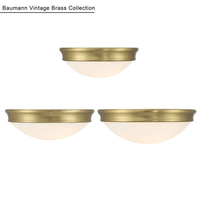 4.25'' Baumann Vintage Brass 2 Light Flush Mount