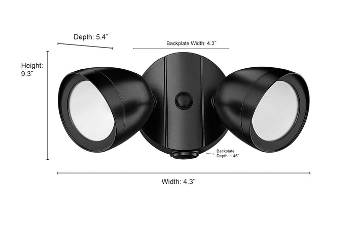 4.3''  Matte White 2 Light Flood Light