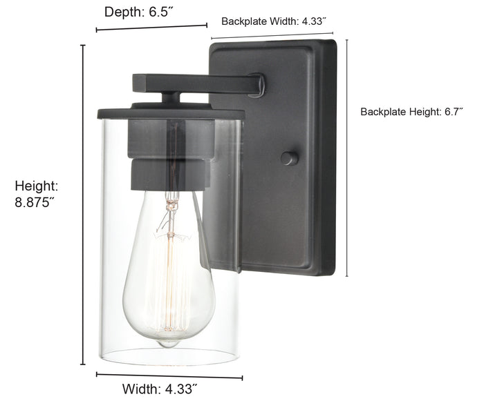 4.33'' Verlana Matte Black 1 Light Wall Sconce