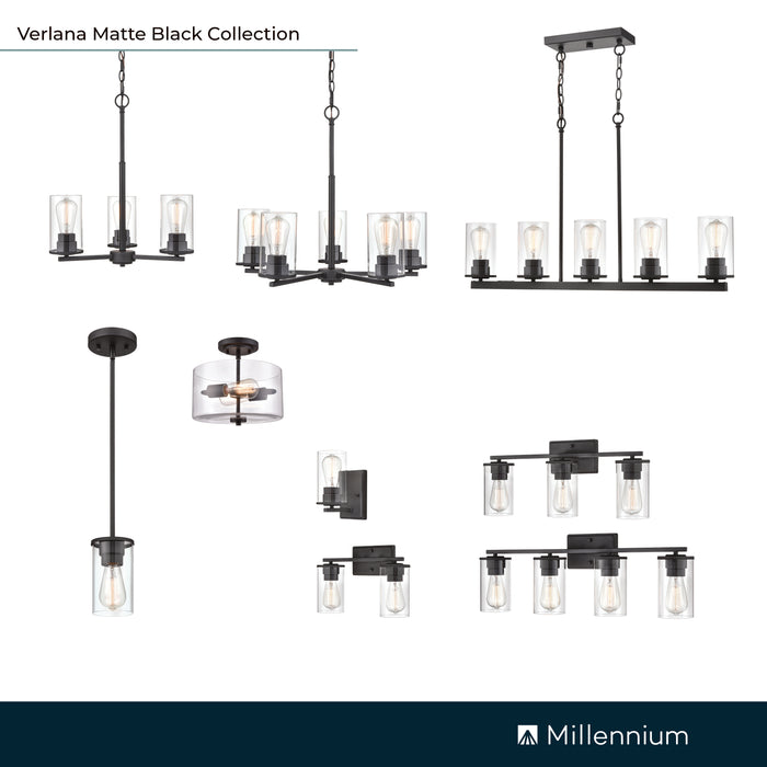 4.33'' Verlana Matte Black 1 Light Wall Sconce