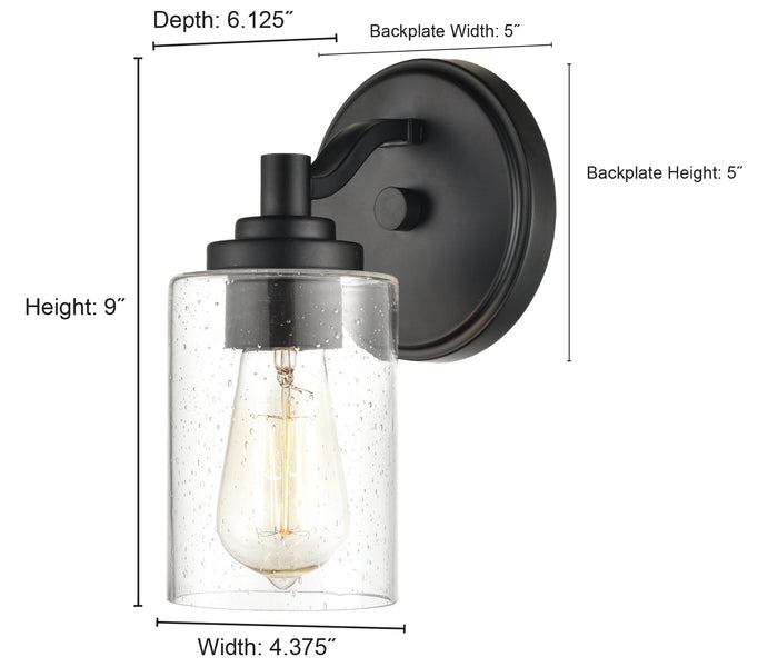 4.38'' Moven Matte Black 1 Light Wall Sconce