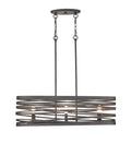 45-inch Weathered Iron 6-Light Linear Chandelier with 4.75 x 10-inch Backplate