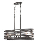 45-inch Weathered Iron 6-Light Linear Chandelier