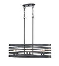 45'' None Matte Black 6 Light Linear Chandelier
