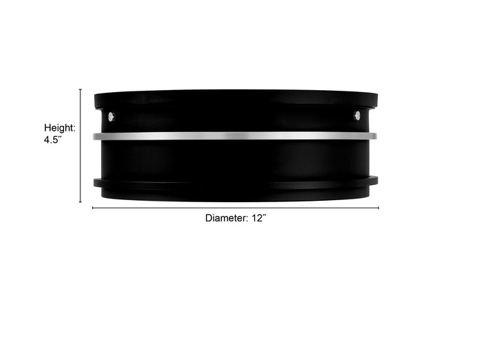 4.5'' Stralara Matte Black 2 Light Flush Mount