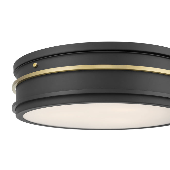 4.5'' Stralara Matte Black 3 Light Flush Mount