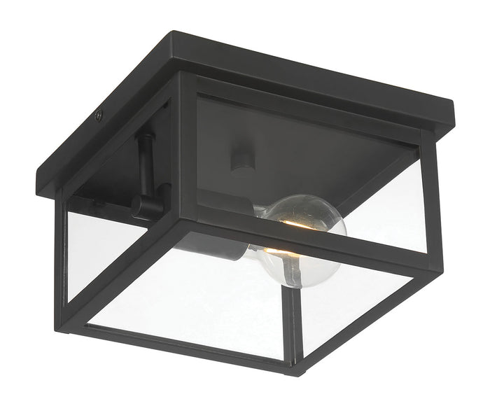 4.75'' Evanton Powder Coated Black 1 Light Flush Mount