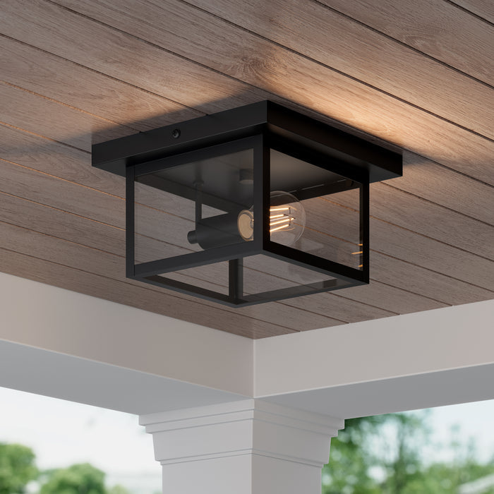 4.75'' Evanton Powder Coated Black 1 Light Flush Mount