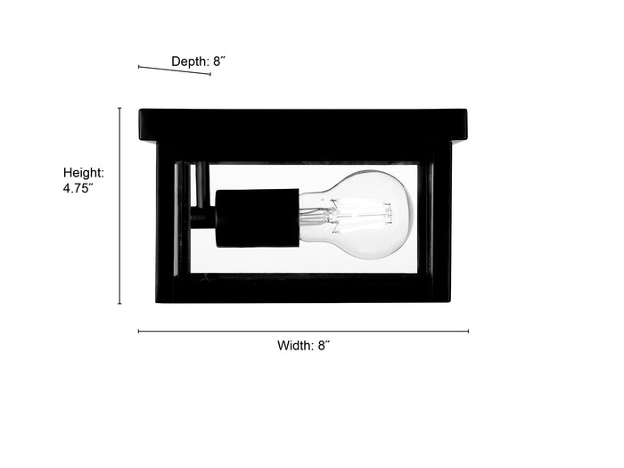 4.75'' Evanton Powder Coated Black 1 Light Flush Mount