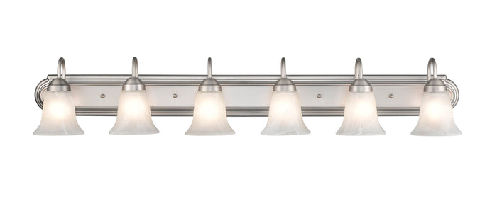 48'' Compana Satin Nickel 6 Light Bath Vanity