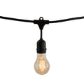 48-foot Black A19 Incandescent String Light Kit with 15 Bulbs, 2200K