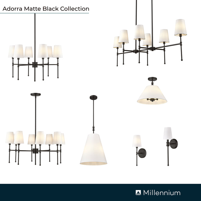 5'' Adorra Matte Black 1 Light Wall Sconce