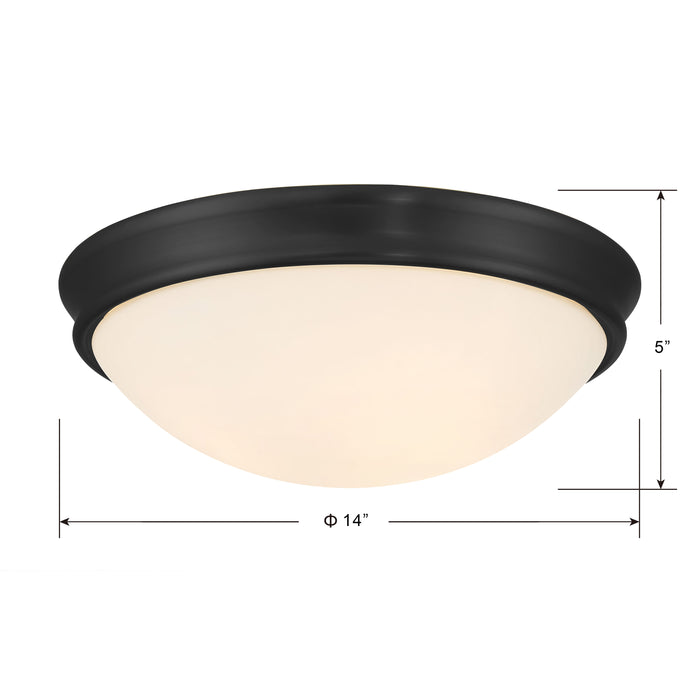 5'' Baumann Matte Black 3 Light Flush Mount