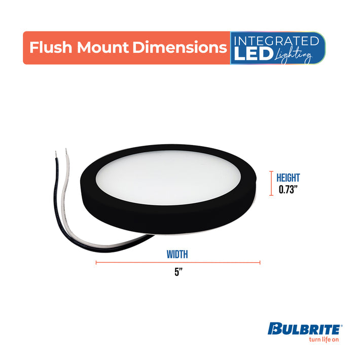 5-inch Black 10.3W Dimmable LED Flush Mount Ceiling Light, 3000K, 850 Lumens